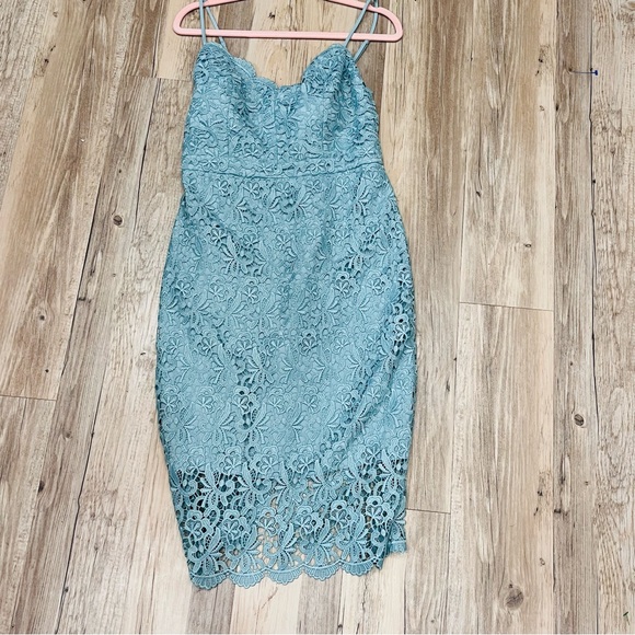 J. Crew midi dress lace sage green teal size 2 - Picture 8 of 8